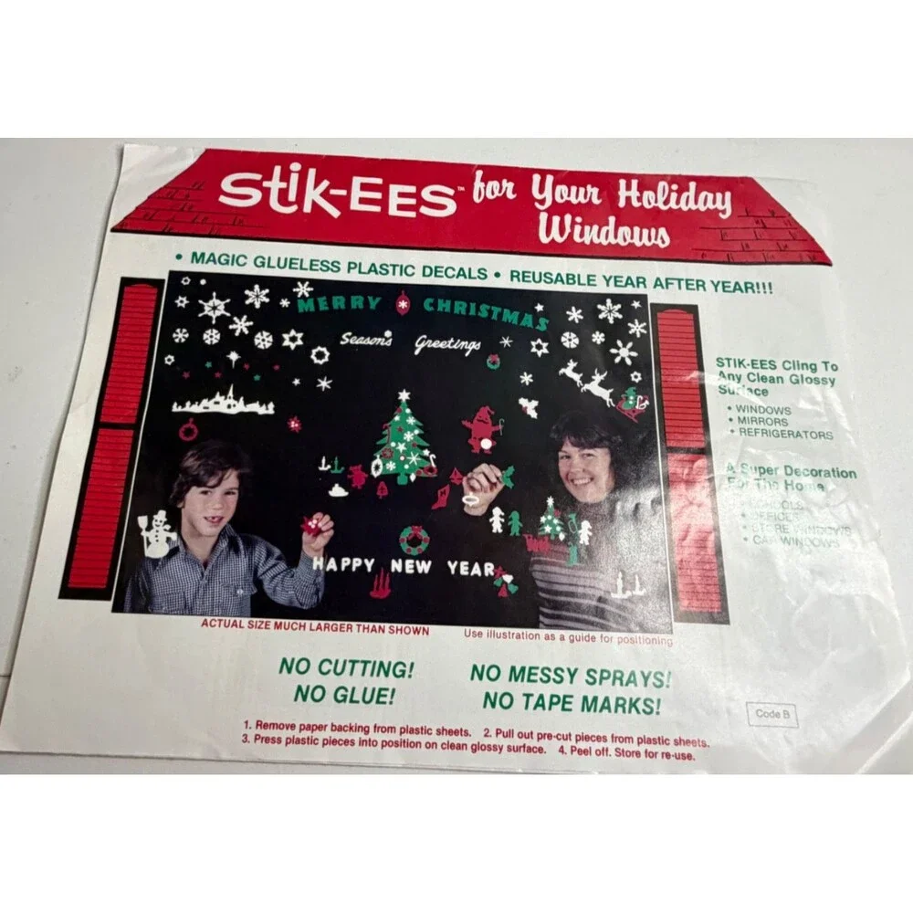 Stik-ees 1987 Code B Merry Christmas, Seasons Greetings, Happy New Year